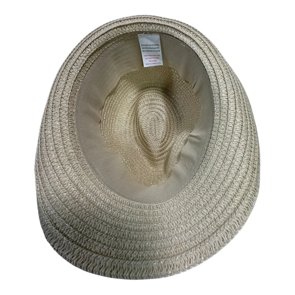 Disney Baby Straw Fedora & POOH Tan Cotton Bucket Hat 18M Infant Summer Sun